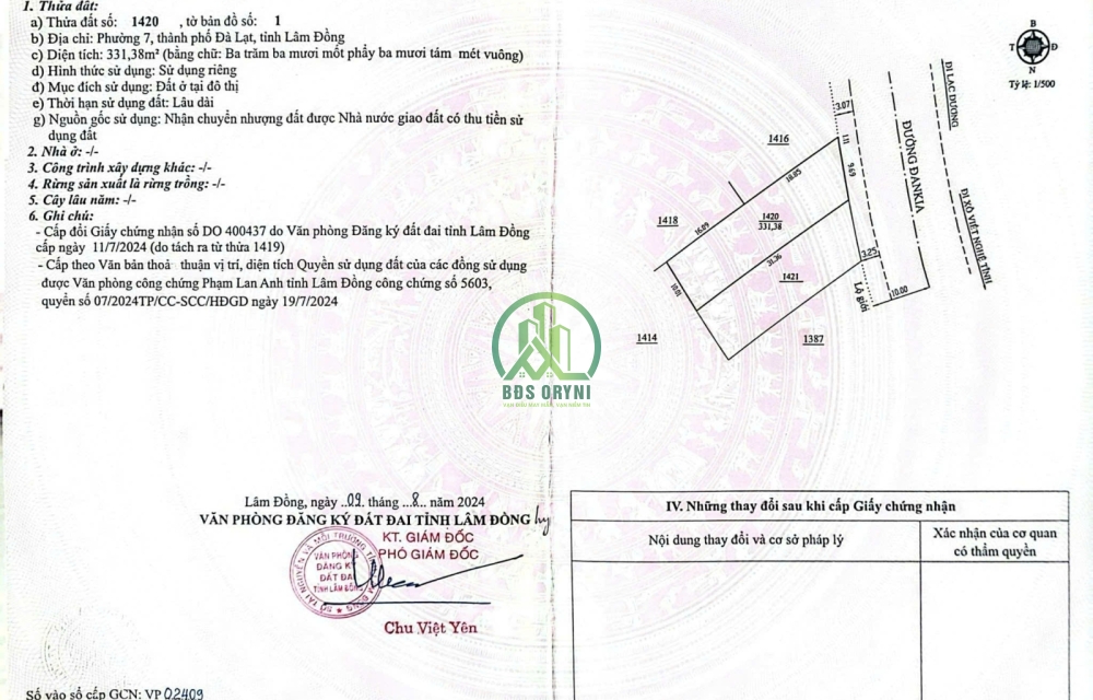 BÁN ĐẤT MẶT TIỀN ĐANKIA P7 TP ĐÀ LẠT 