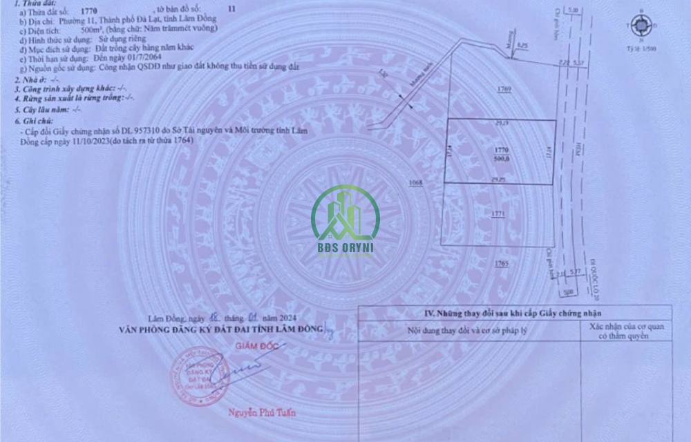 CẦN BÁN ĐẤT MẶT TIỀN ĐƯỜNG NHỰA XUÂN THÀNH- XUÂN THỌ- ĐÀ LẠT Giá: 6 tỷ 