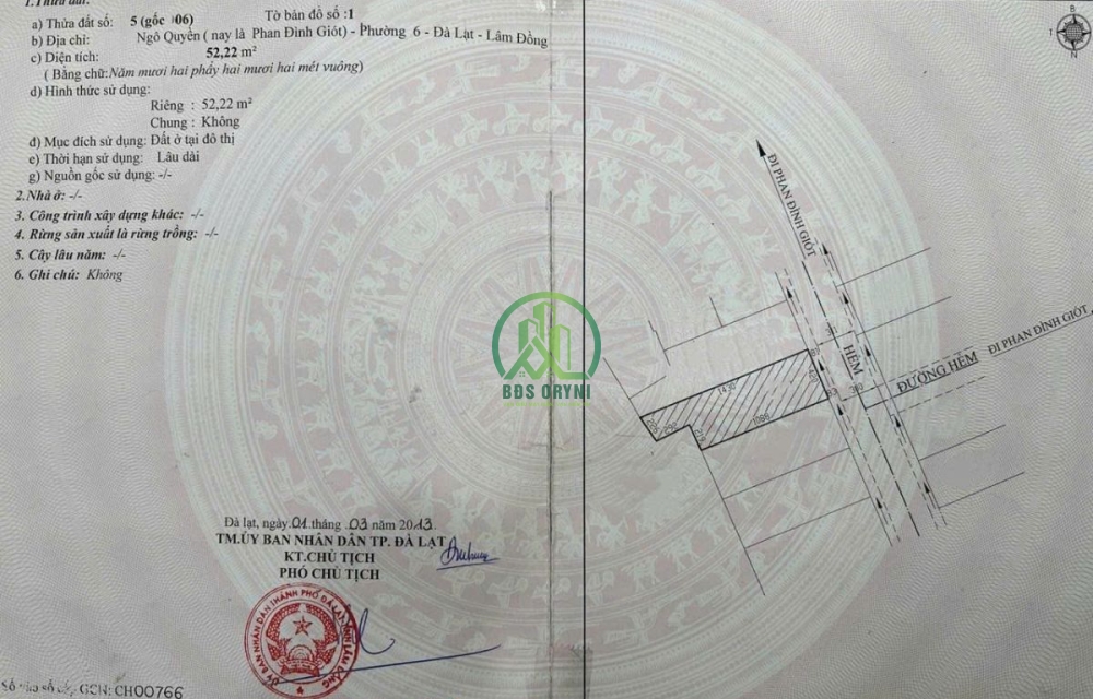 BÁN GẤP NHÀ  ĐƯỜNG PHAN ĐÌNH GIÓT- P6- ĐÀ LẠT 5,4 TỶ