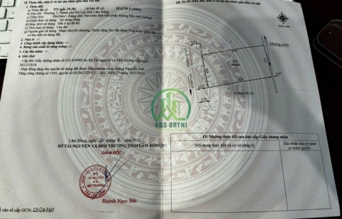 CẦN BÁN ĐẤT MĂNG LIN, PHƯỜNG 7, TP. ĐÀ LẠT- 4,5 TỶ